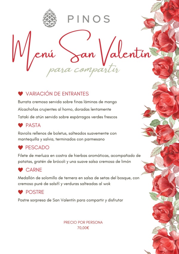 cena menu para compartir san valentin mallorca 2026 restaurante