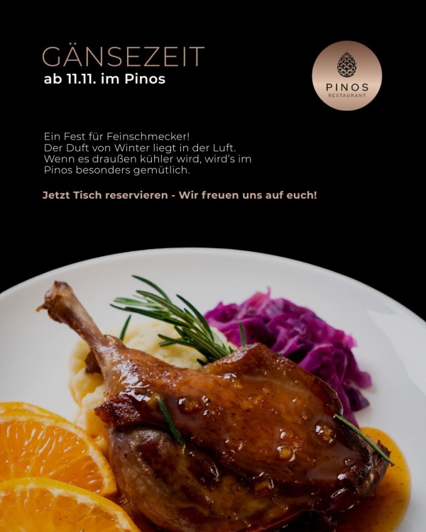 Ganso tradicional de San Martín en Pinos Restaurant a partir del 11 de noviembre